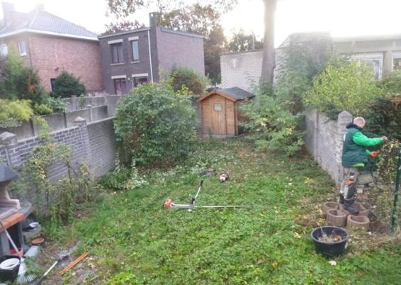 Nettoyage d'un petit jardin à angleur