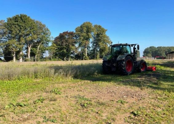 Création d’une nouvelle pelouse en vue de l’implantation d’un verger au château de Waroux à...