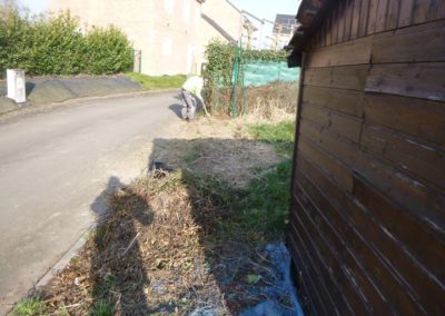 Sécurisation d'un jardin à Oreye.
placement d'une clôture souple de 1.8 m de hauteur....